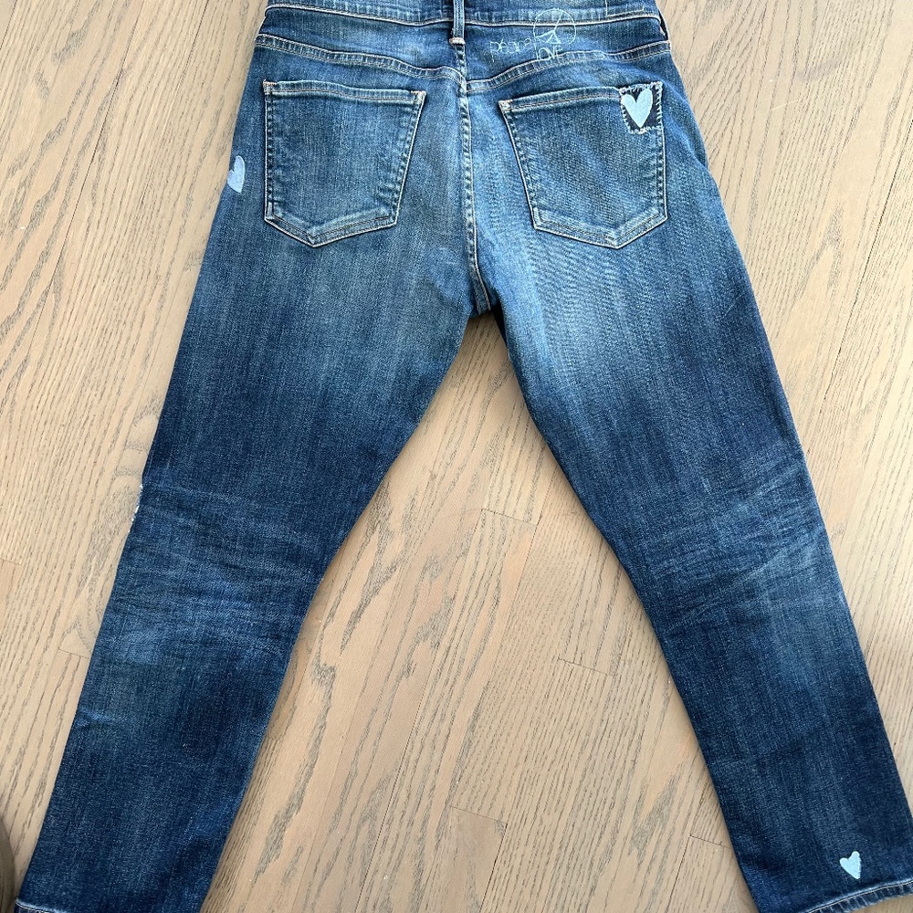 Upcycled embellished Citizen of Humanity jeans.